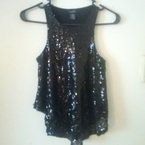 Rue21 black sequin tank top size S